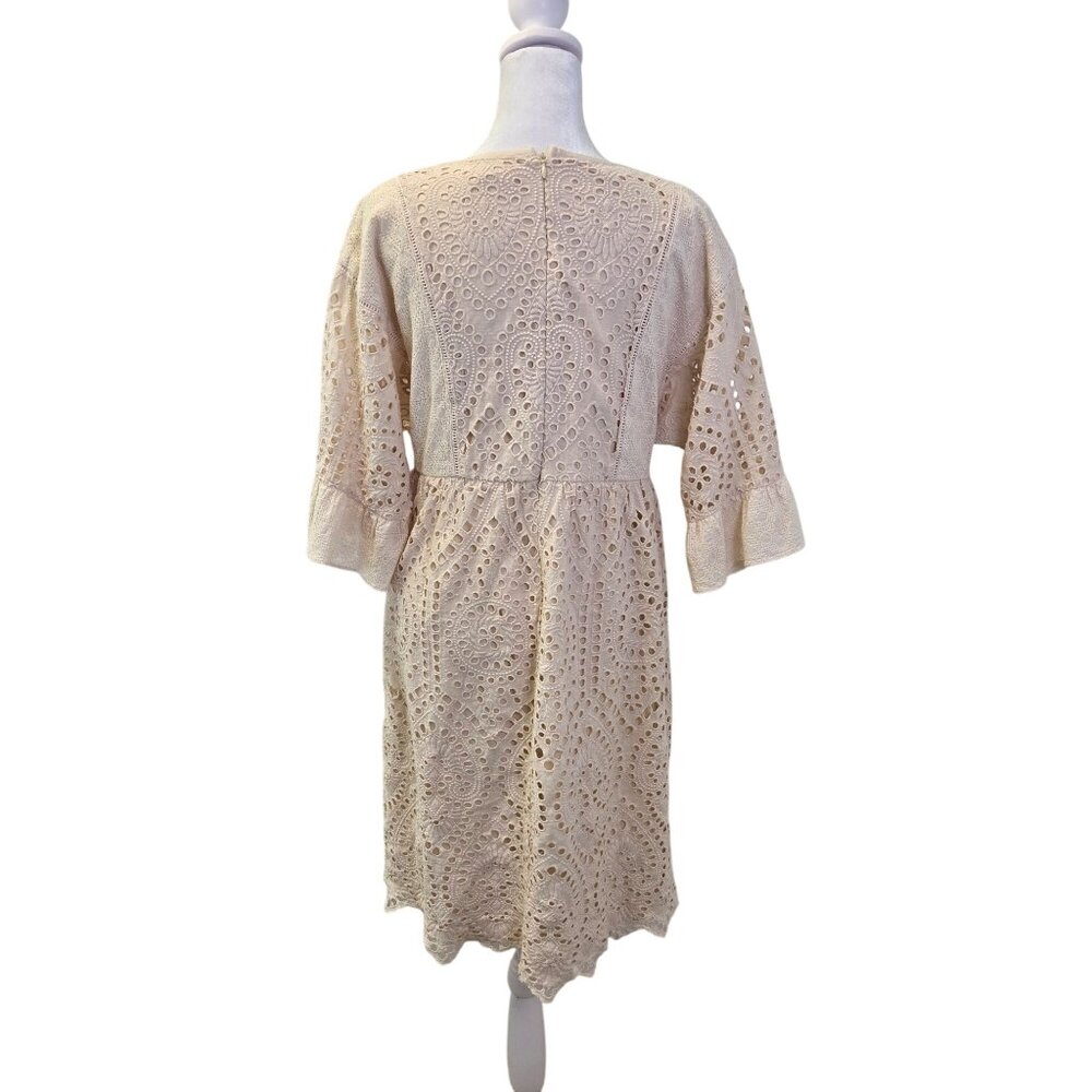 Roolee Falling for You Eyelet Boho Dress Size Medium - Picture 2 of 7